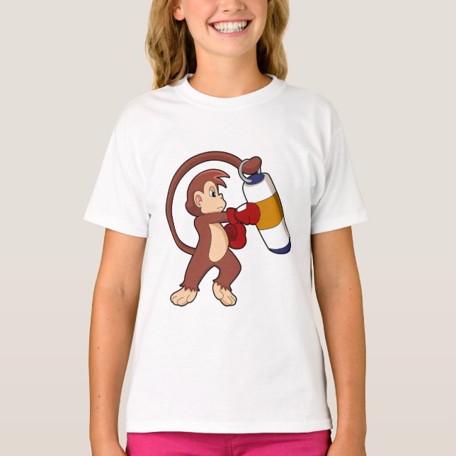 Camiseta Macaco na caixa com saco de punção (Frente)