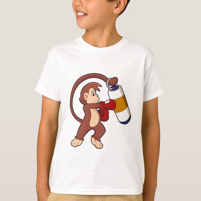 Camiseta Macaco na caixa com saco de punção (Frente)