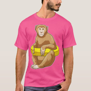 Camiseta Macaco nadando com bóia salva-vidas