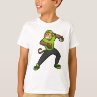 Macaco no beisebol com bastão de beisebol