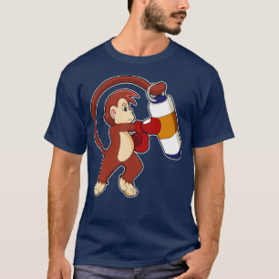 Camiseta Macaco no boxe com saco de pancadas
