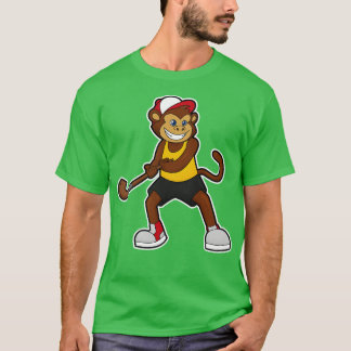 Camiseta Macaco no Hockey com palito de Hockey