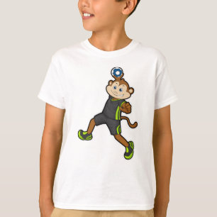 Camiseta Macaco no jogador de Handball com Handball