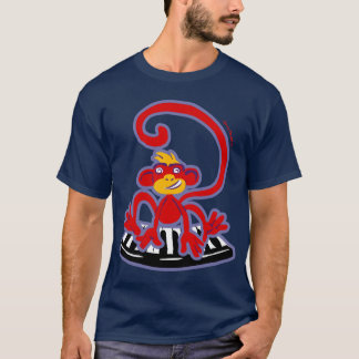 Camiseta macaco no piano