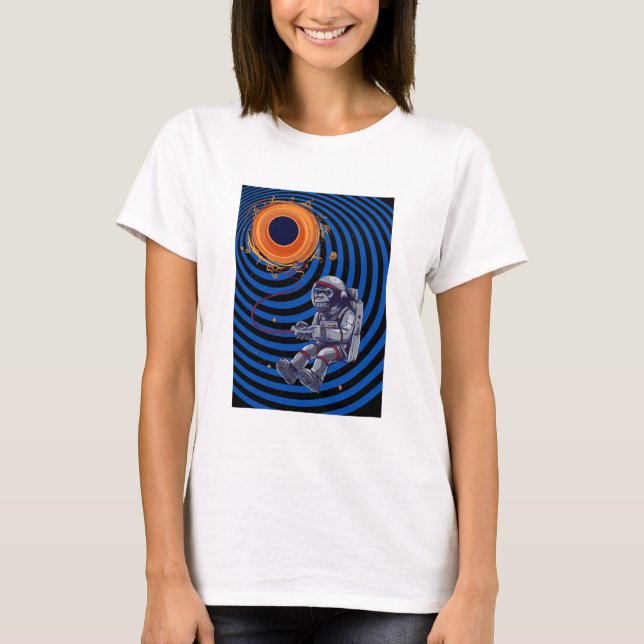 Camiseta macaco no voo espacial (Frente)