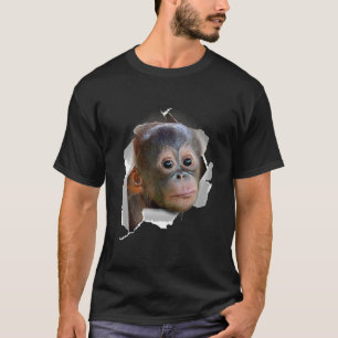 Camiseta Macaco Orangotangos Bebê Orangotango Rosto Fantasi