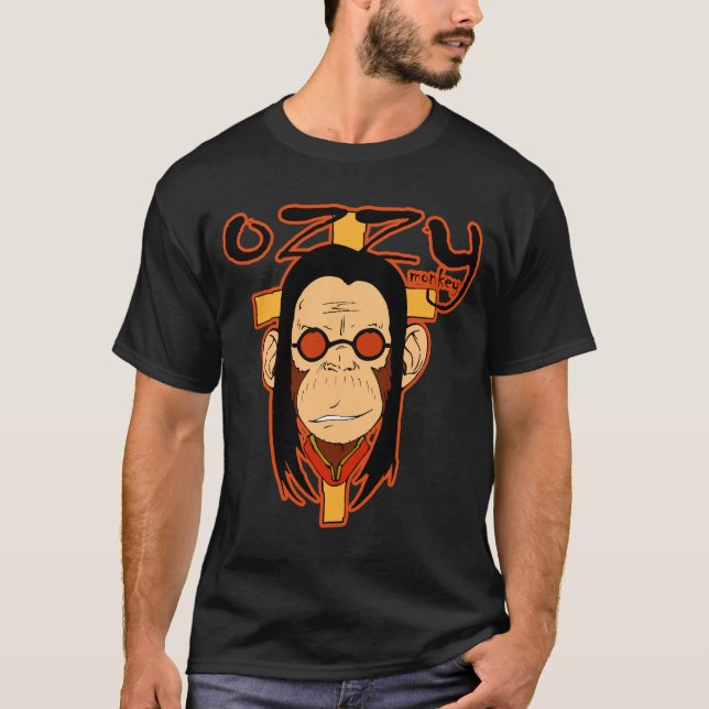 Camiseta Macaco Ozzy (nero preto) (Frente)