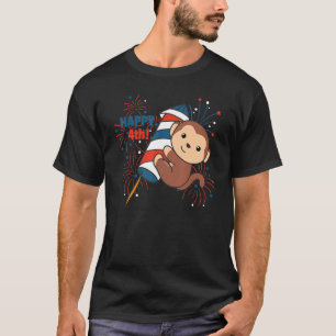 Camiseta Macaco Para Crianças De Fogos De Artifício Do Quar