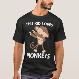 Camiseta Macaco Para Crianças Meninos Ape Zoo Animais Selva