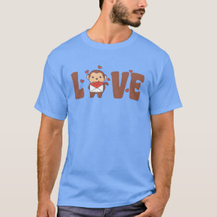 Camiseta Macaco Para Dia Dos Namorados Animais Fofos Amigo 
