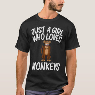 Camiseta Macaco Para Meninas Crianças Primata Animal Macaco