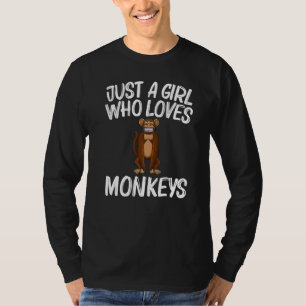 Camiseta Macaco Para Meninas Crianças Primata Animal Macaco