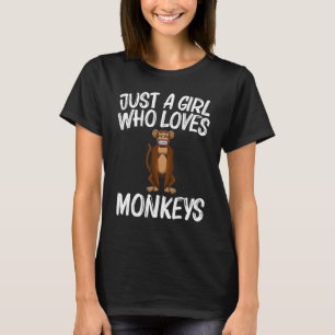 Camiseta Macaco Para Meninas Crianças Primatas Macaco