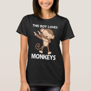 Camiseta Macaco Para Rapazes Crianças Ape Zoo Animais Selva