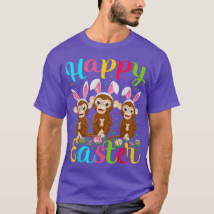 Camiseta Macaco Páscoa Engraçada Páscoa Coelhinho De Ovo Fe