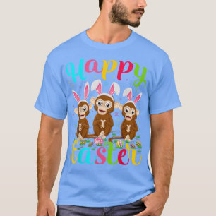 Camiseta Macaco Páscoa Engraçada Páscoa Coelhinho De Ovo Fe