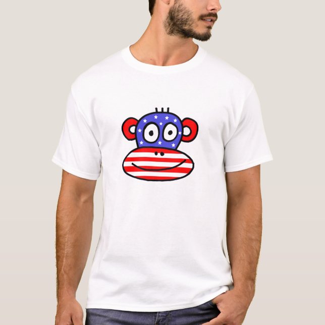 Camiseta Macaco patriótico dos EUA (Frente)