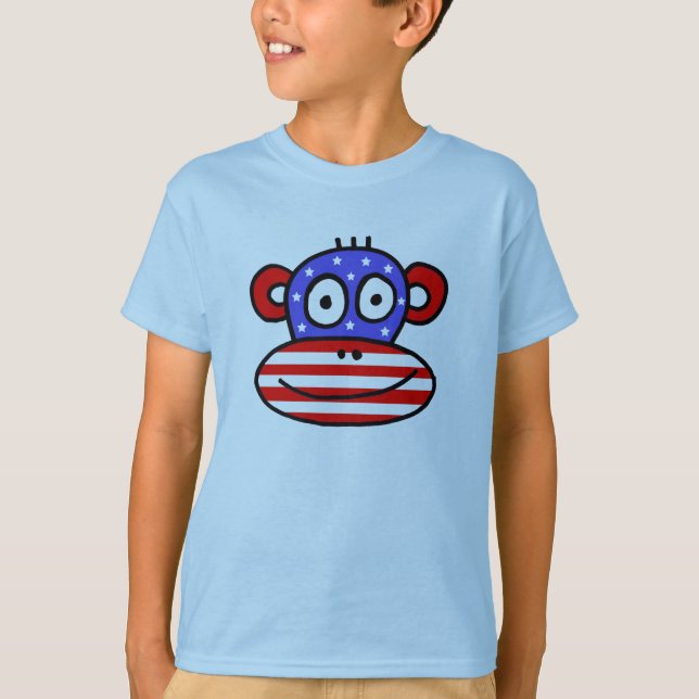 Camiseta Macaco patriótico dos EUA (Frente)