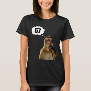 Camiseta Macaco Pensativo Engraçado Meme Seis Sete 6 7 Meme