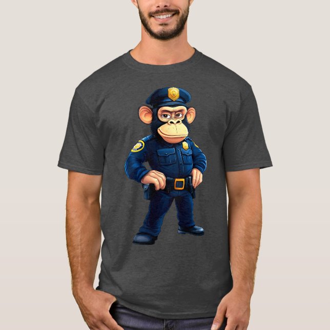 Camiseta Macaco policial - Macaco-policial T-Shirt (Frente)