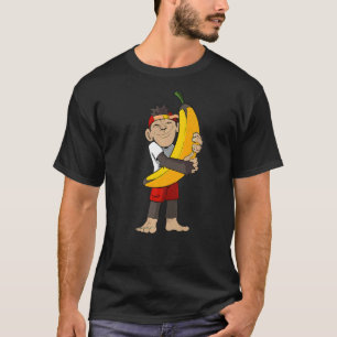 Camiseta Macaco Prende Banana Em Seus Braços