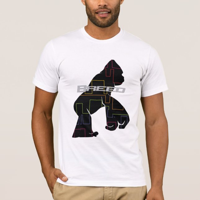Camiseta Macaco preto do teste padrão (Frente)