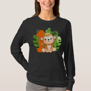 Camiseta Macaco-primeiro aniversario-Cachorro, 1 Ano Safari
