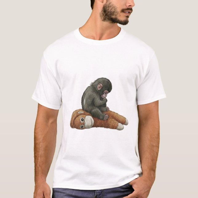 Camiseta Macaco Punch, Bebê Orangotango Abraço  (Frente)