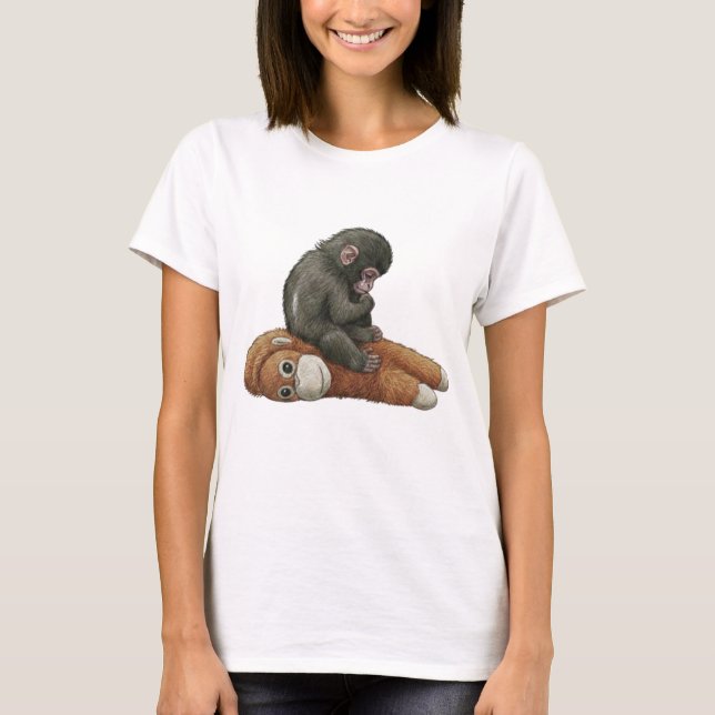 Camiseta Macaco Punch, Bebê Orangotango Abraço  (Frente)