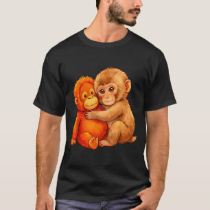 Camiseta Macaco punching bebê fofo animal engraçado