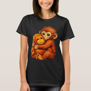 Camiseta Macaco punching bebê fofo animal engraçado 