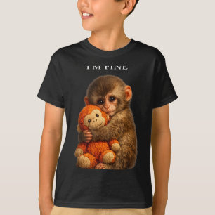Camiseta Macaco punching macaco fofo bebé animal engraçado 