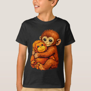 Camiseta Macaco punho bebê fofo animal engraçado