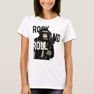 Camiseta macaco rebelde do Rock and Roll