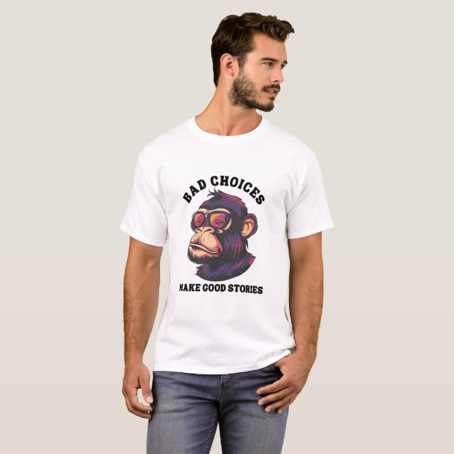 Camiseta Macaco-retrô legal a usar óculos escuros na arte u (Frente Completa)