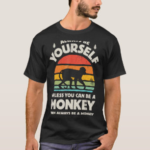 Camiseta Macaco sempre é você mesmo retrô Vintage 70 Homens