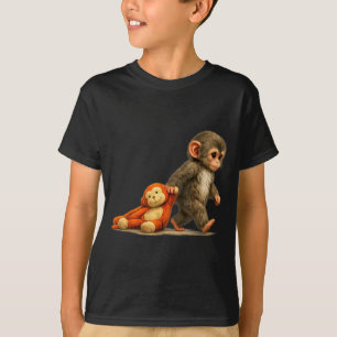 Camiseta Macaco soco bebê macaco pequeno soco grande fofo