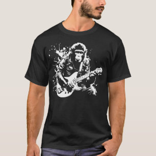 Camiseta macaco toca guitarra