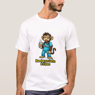 Camiseta Macaco Trabalhador de Saúde Cansado – Caos do Café