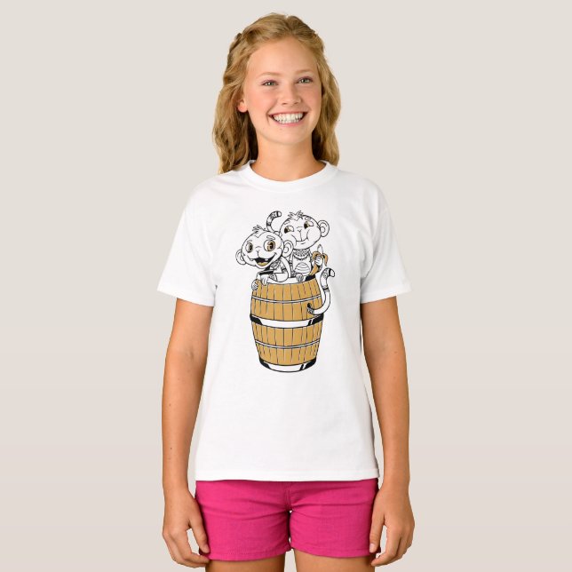 Camiseta Macaco tribal de desenho animado (Frente Completa)