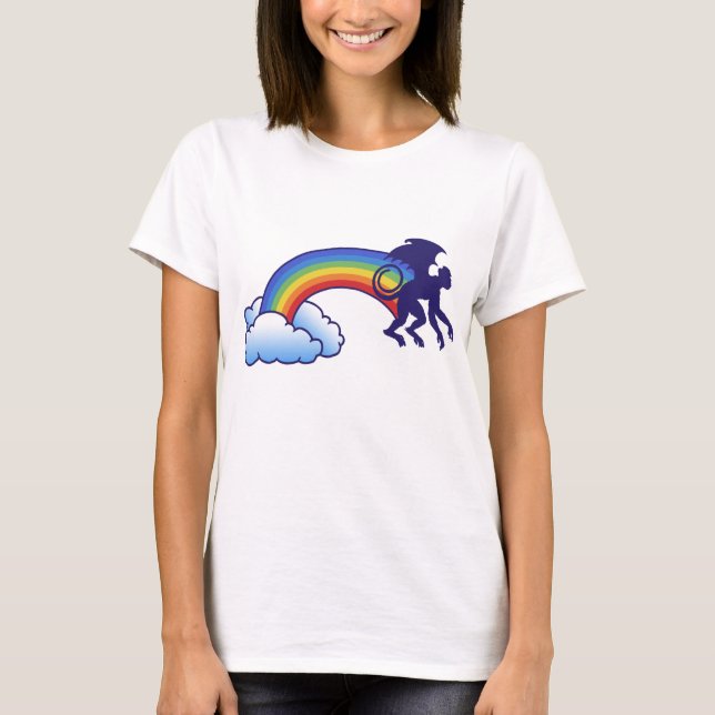 Camiseta Macaco Voador Arco-Íris (Frente)