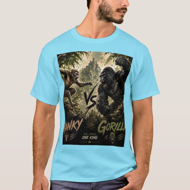Camiseta Macaco vs Gorila. (Frente)