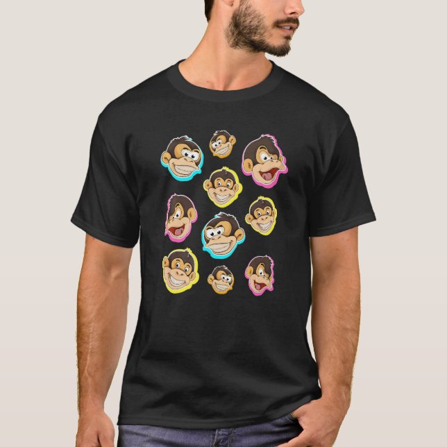 Camiseta Macaco Zoo Macaco Chimpanzé Macaco (Frente)