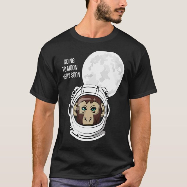 Camiseta Macacos Astronautas Espaçais Viajando À Lua Muito  (Frente)