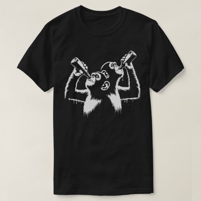 Camiseta macacos bebem cerveja (Frente do Design)
