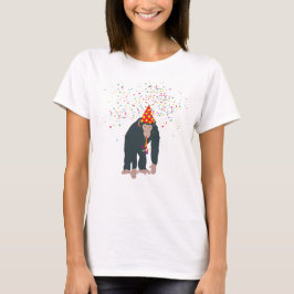 Camiseta Macacos-chimpanzé festejando animais com festa
