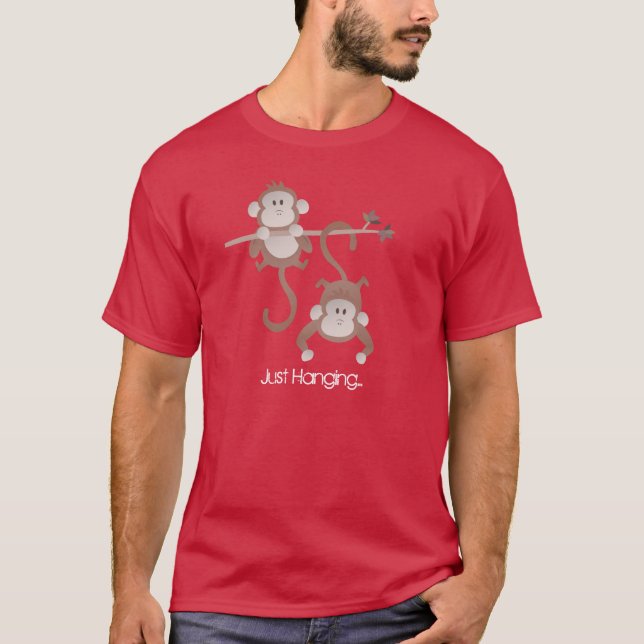 Camiseta Macacos de desenho animado pendurados (Frente)