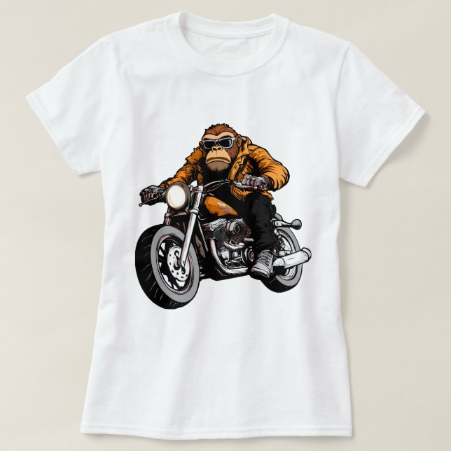 Camiseta Macacos de Motocicleta Macaco (Frente do Design)