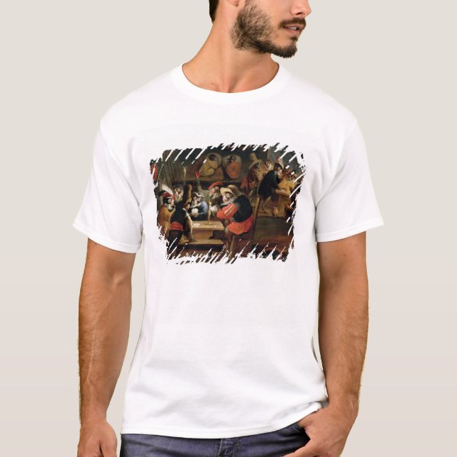 Camiseta Macacos em uma taberna, detalhe do jogo de cartas (Frente)