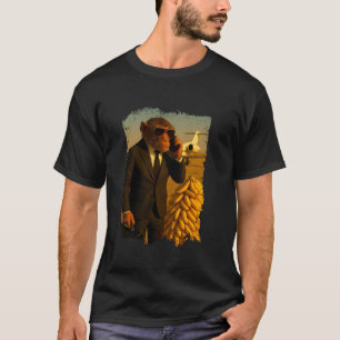 Camiseta Macacos engraçados, roupas de negócios, bananas e